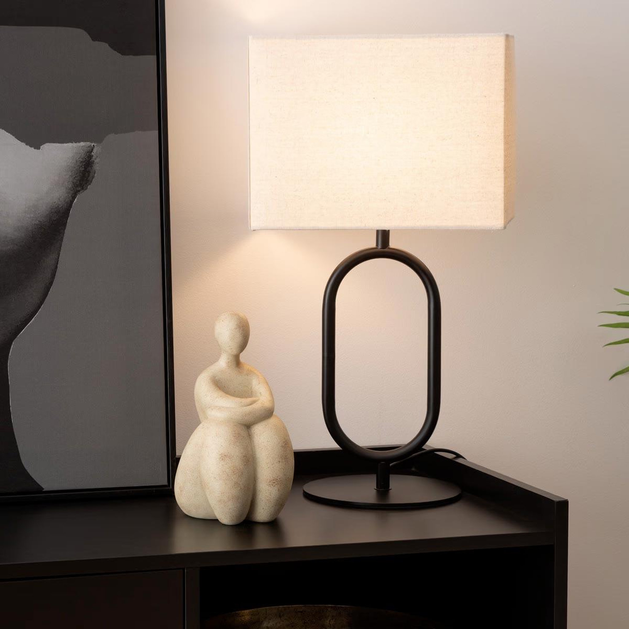 Voir la diapositive 4 : ATMOSPHERA Lampe à poser design en métal  alec  52cm noir