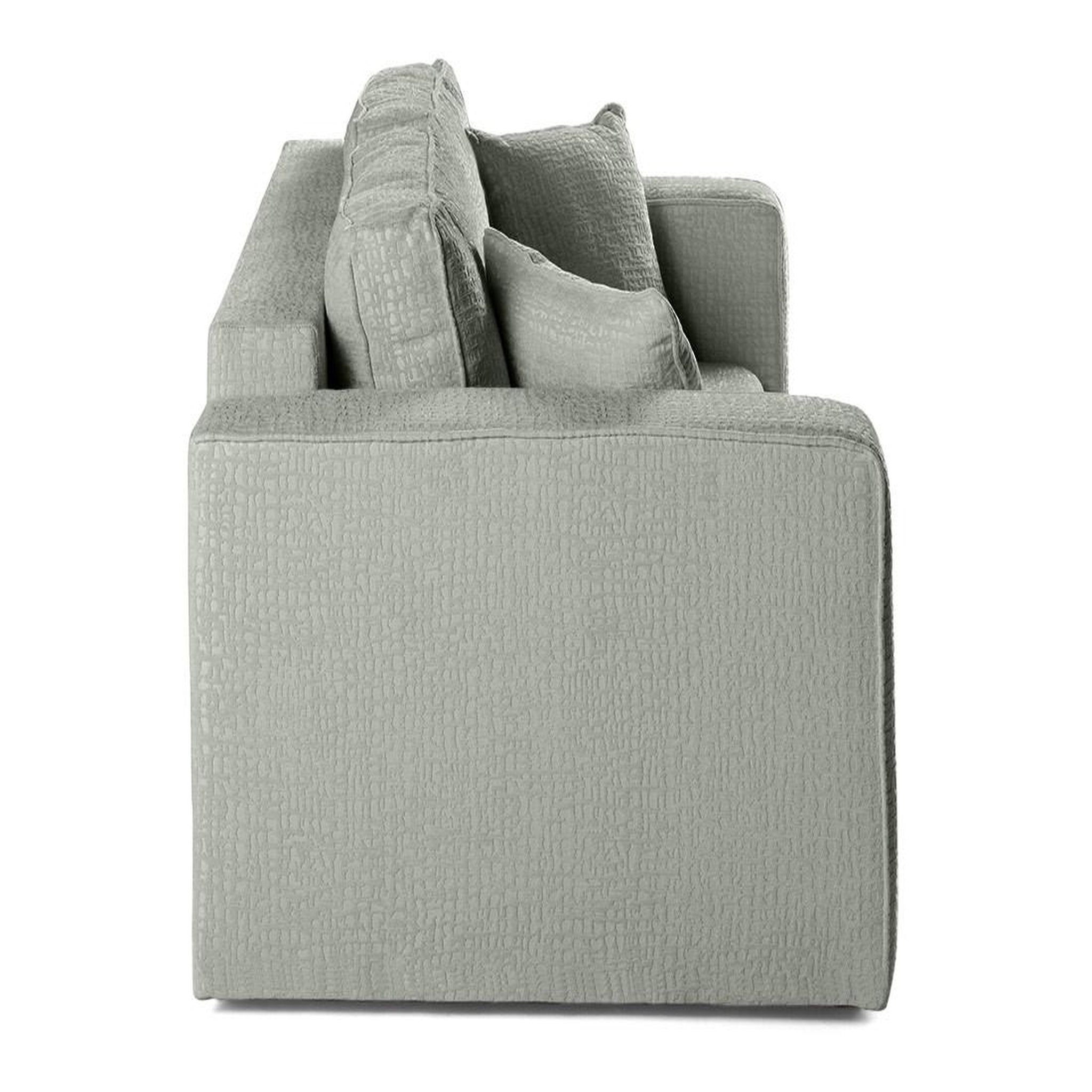 Voir la diapositive 4 : BEST MOBILIER Topaze - canapé droit 2 places - en tissu velours relief