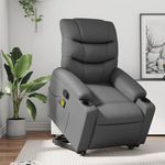 VIDAXL Fauteuil inclinable de massage Gris Similicuir