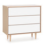 Voir la diapositive 1 : VS VENTA-STOCK Commode de Nuit Denia Couleur Chêne/Blanc, 80 cm Largeur
