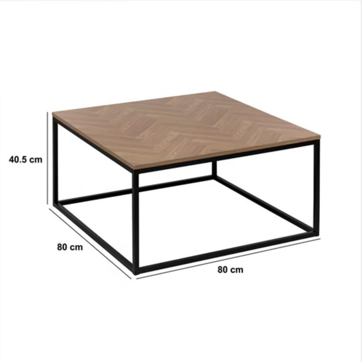 FIVE Table basse en bois et métal CHEVRONS - Beige et noir