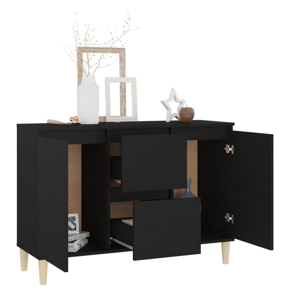 VIDAXL Buffet noir 101x35x70 cm bois d'ingenierie