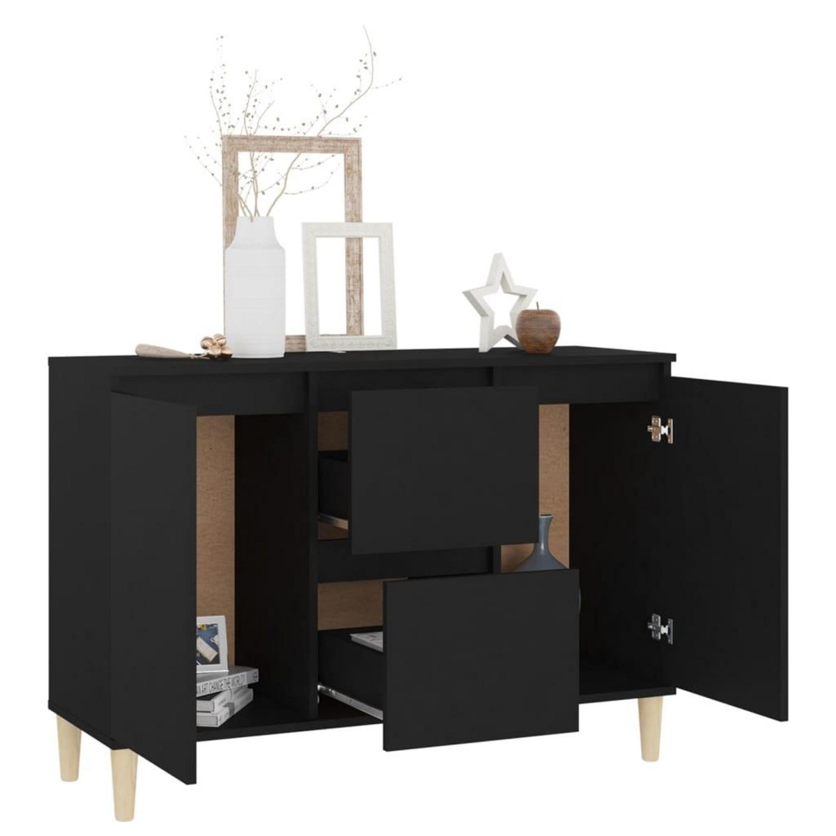 VIDAXL Buffet noir 101x35x70 cm bois d'ingenierie