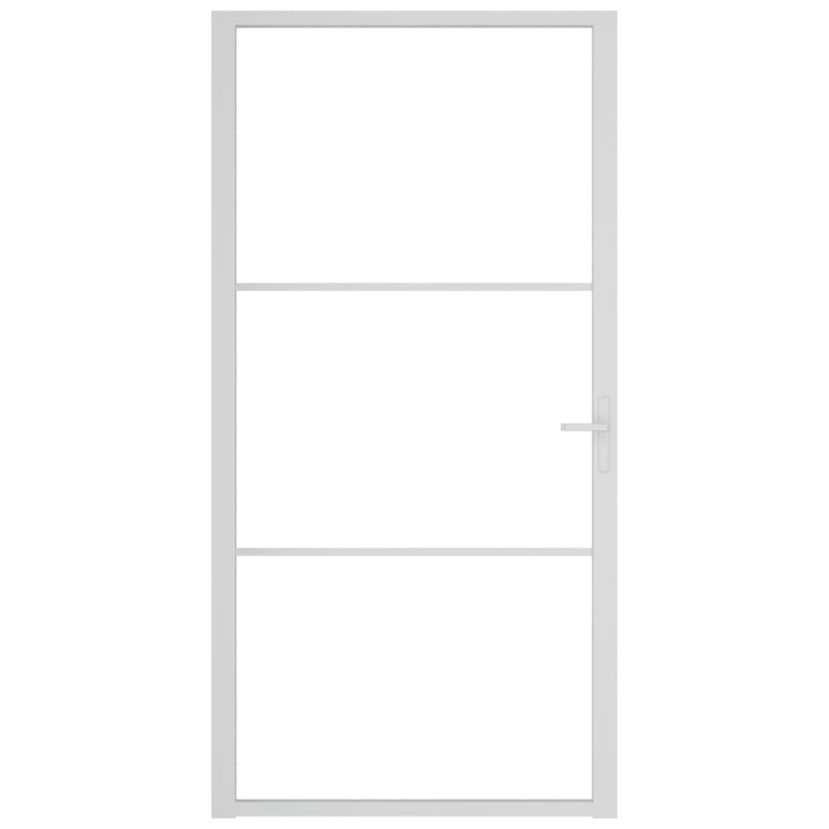 VIDAXL Porte interieure 102,5x201,5 cm Blanc Verre ESG et aluminium