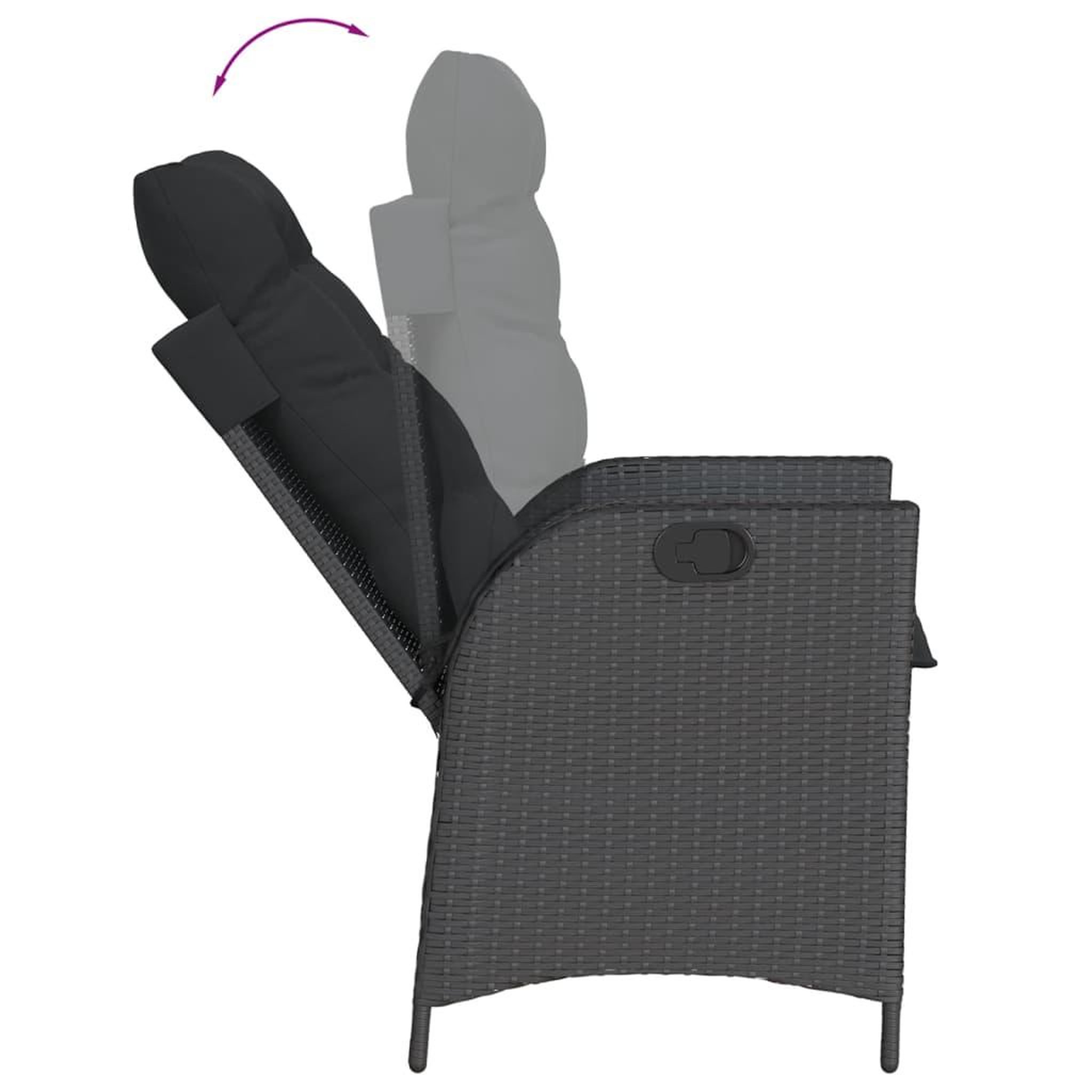 Voir la diapositive 4 : VIDAXL Ensemble a manger de jardin coussins 5pcs Noir Resine tressee