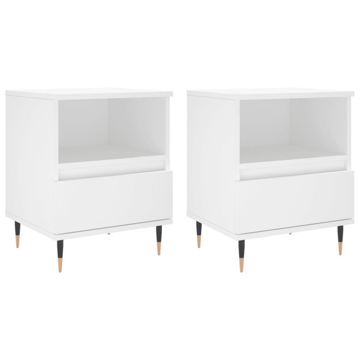 VIDAXL Tables de chevet 2 pcs blanc 40x35x50 cm bois d'ingenierie