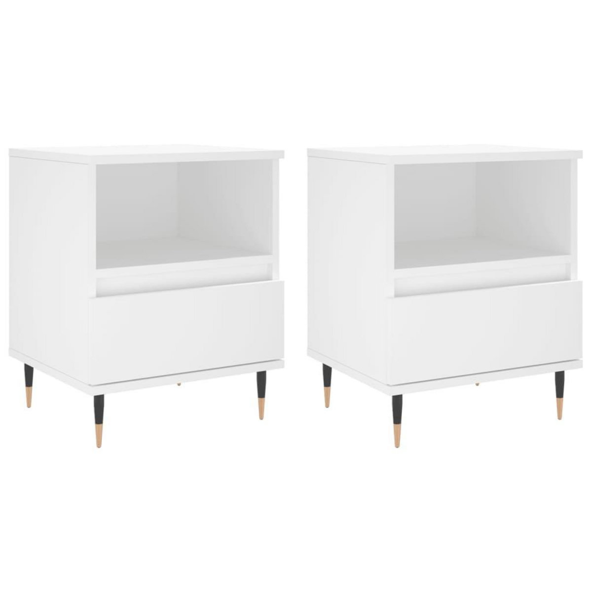 VIDAXL Tables de chevet 2 pcs blanc 40x35x50 cm bois d'ingenierie