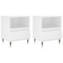 Voir la diapositive 2 : VIDAXL Tables de chevet 2 pcs blanc 40x35x50 cm bois d'ingenierie