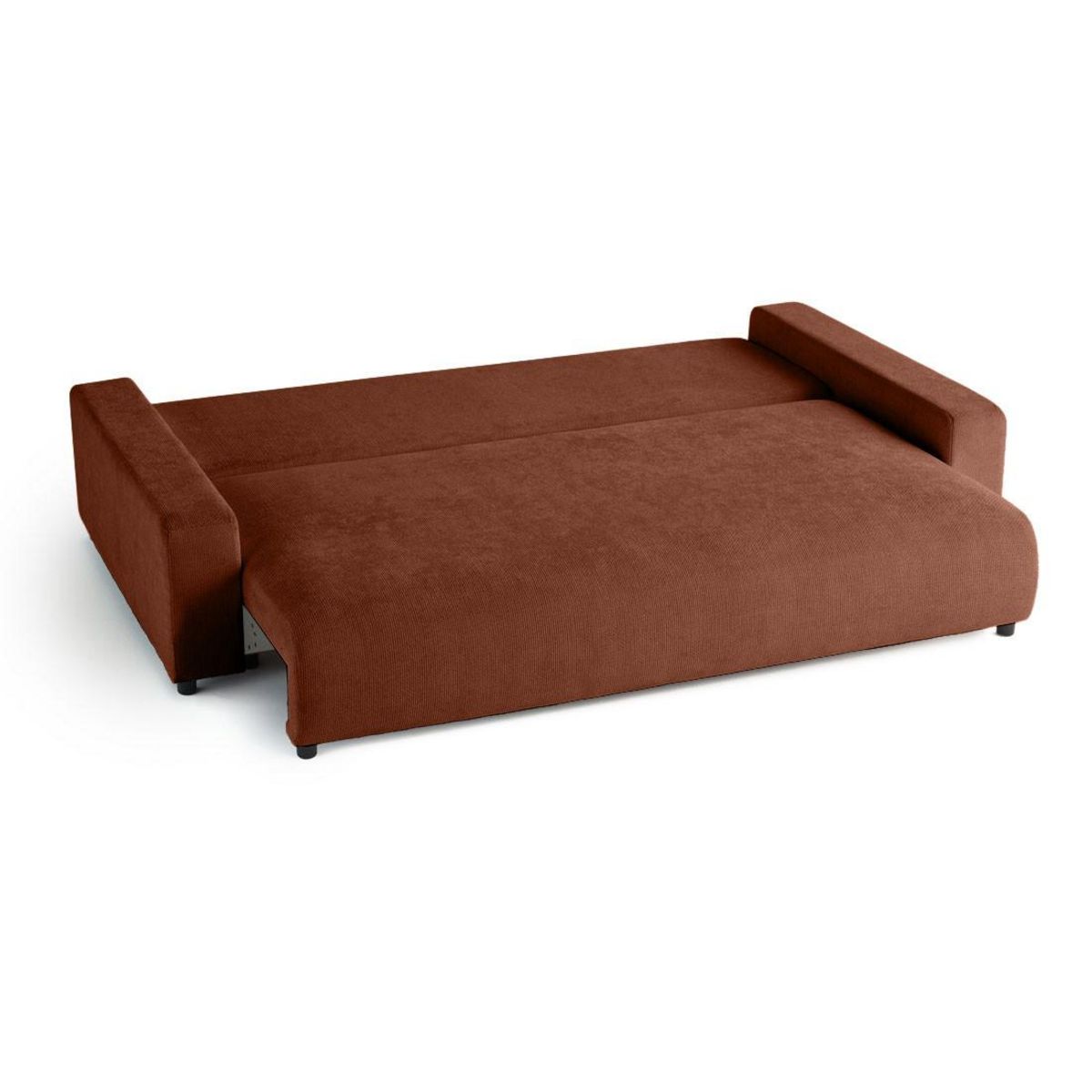 LISA DESIGN Pivoine - canapé droit 3 places - convertible avec coffre - en velours texturé