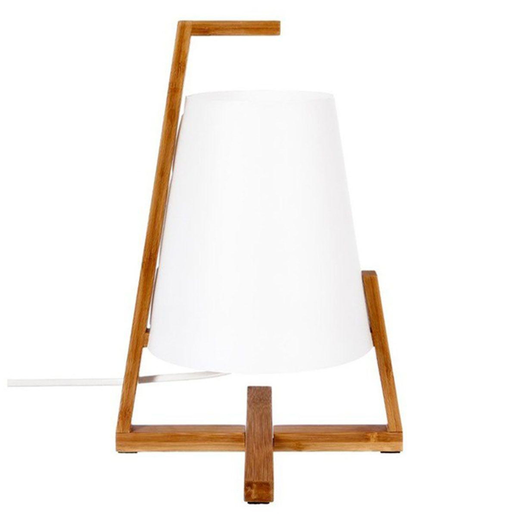 ATMOSPHERA Lampe à poser  bambou  32cm blanc