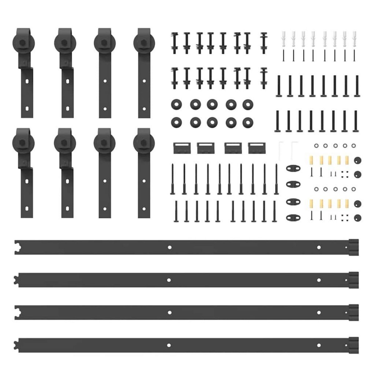 VIDAXL Kit de quincaillerie de porte coulissante 366 cm acier noir