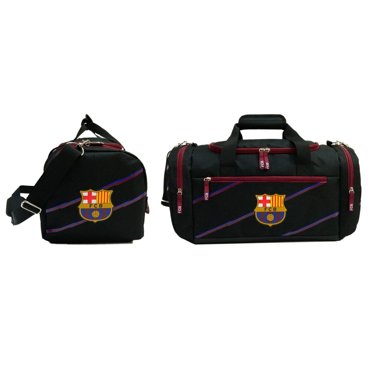  Sac de sport 1 compartiment + 3 poches 50cm garçon FC Barcelone noir