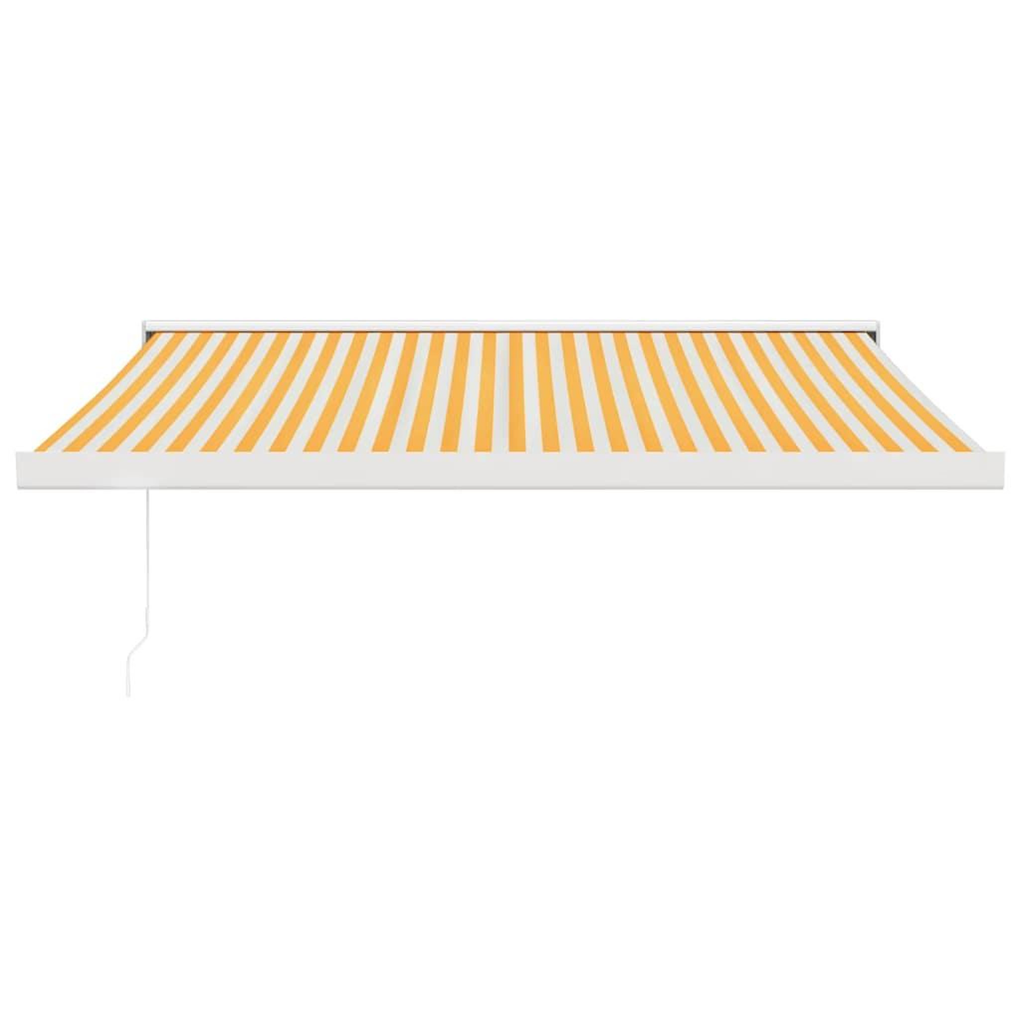 Voir la diapositive 3 : VIDAXL Auvent retractable jaune et blanc 3,5x2,5 m tissu et aluminium