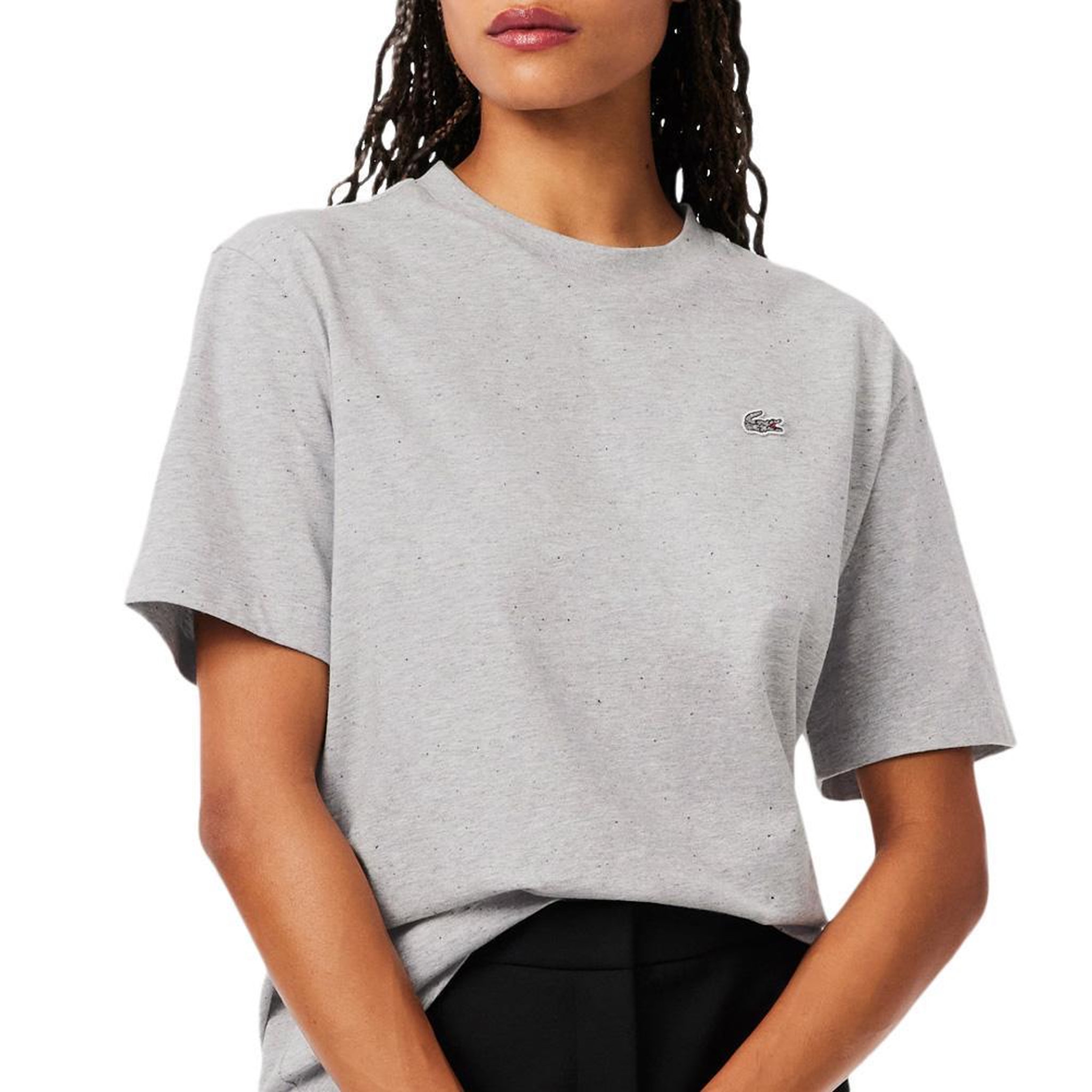 Lacoste T-Shirt Gris Femme Lacoste T-shirt Relaxed Fit. Coloris disponibles : Gris