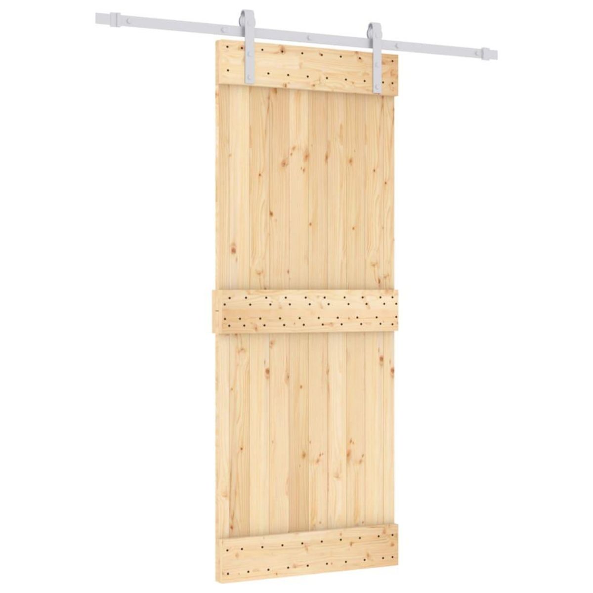 VIDAXL Porte coulissante et kit de quincaillerie 80x210 cm pin massif