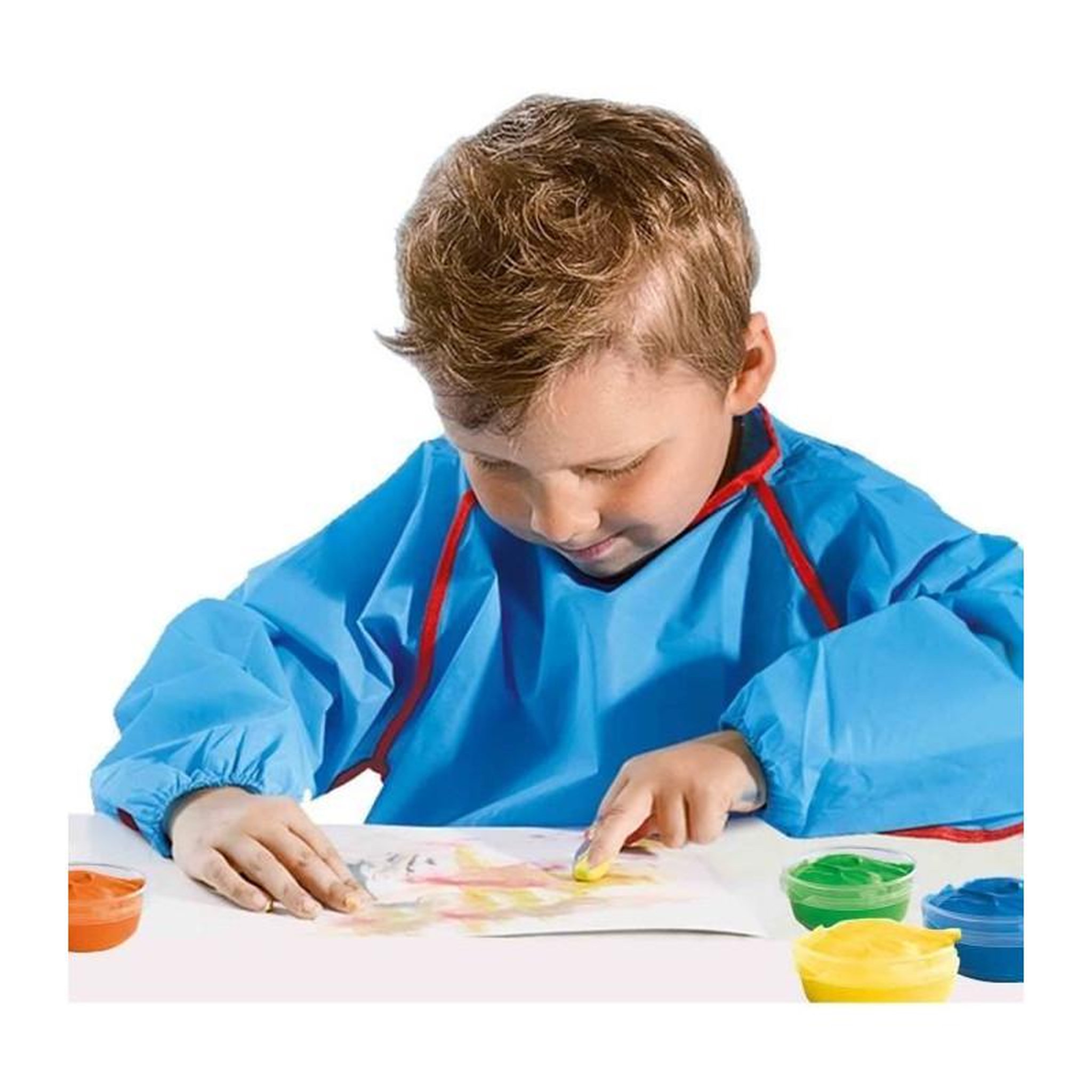 Voir la diapositive 3 : SES Creative Peinture au doigt 6 couleurs x 45ml - SES CREATIVE - Intensité des couleurs et facilité de lavage.