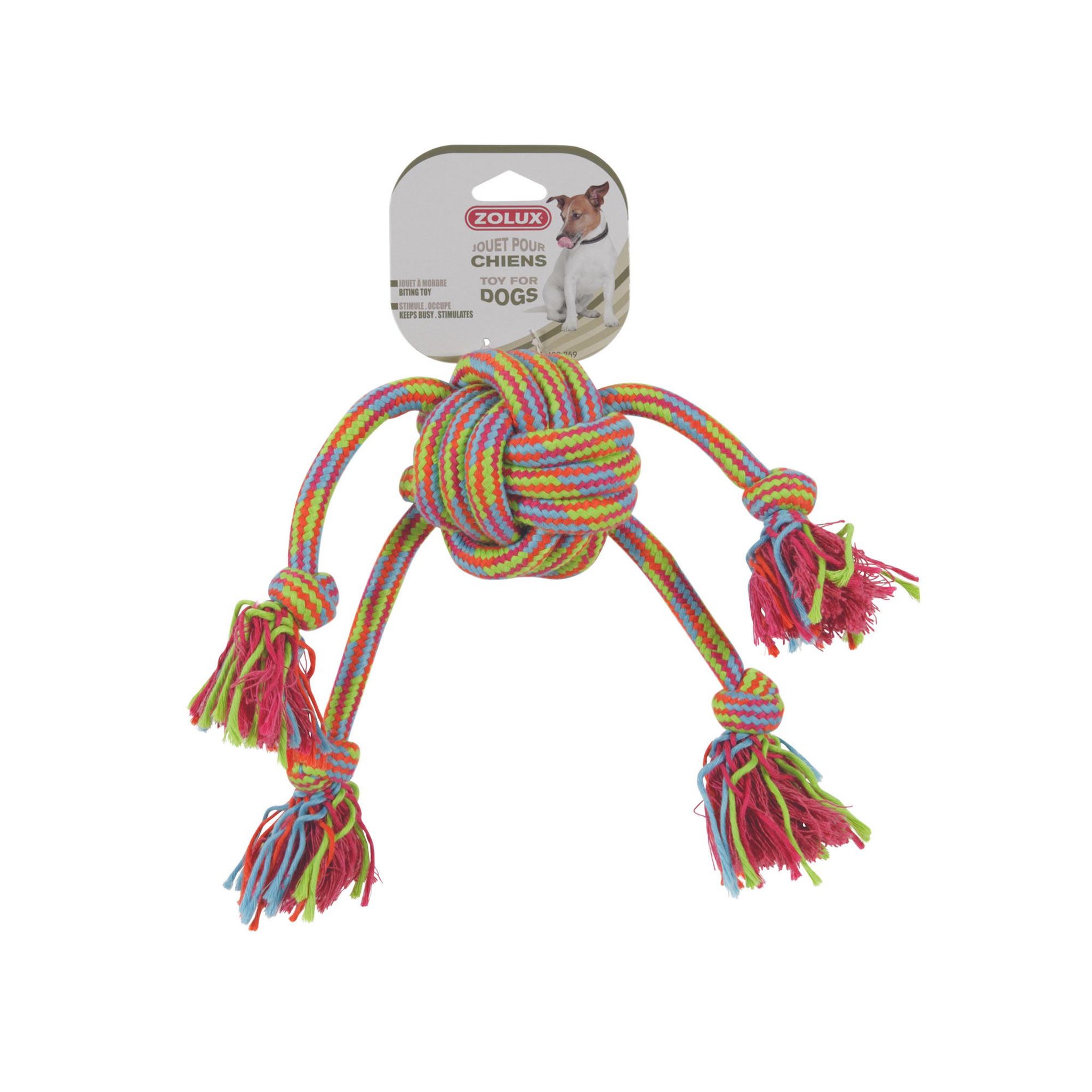 Zolux Jouet en corde pieuvre multicolore pour chien - zolux