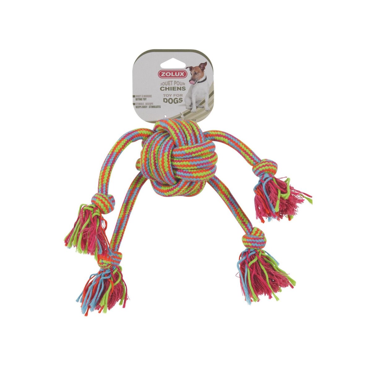 Zolux Jouet en Corde Pieuvre Multicolore pour Chien - ZOLUX