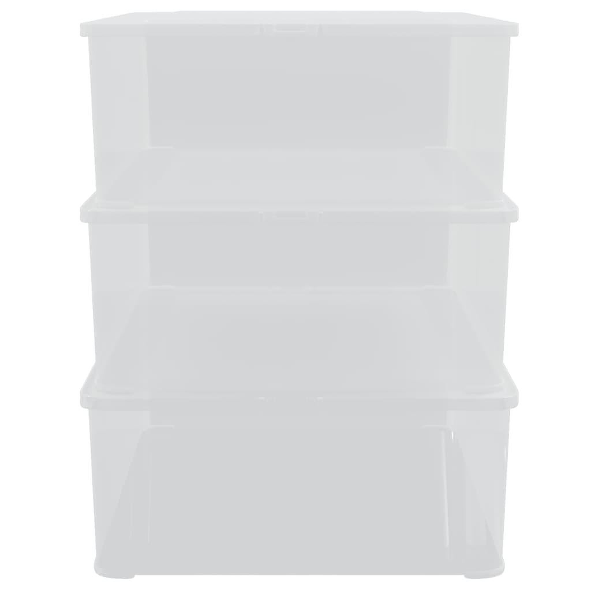 Voir la diapositive 4 : VIDAXL Boîtes de rangement en plastique 3 pcs 25 L empilables