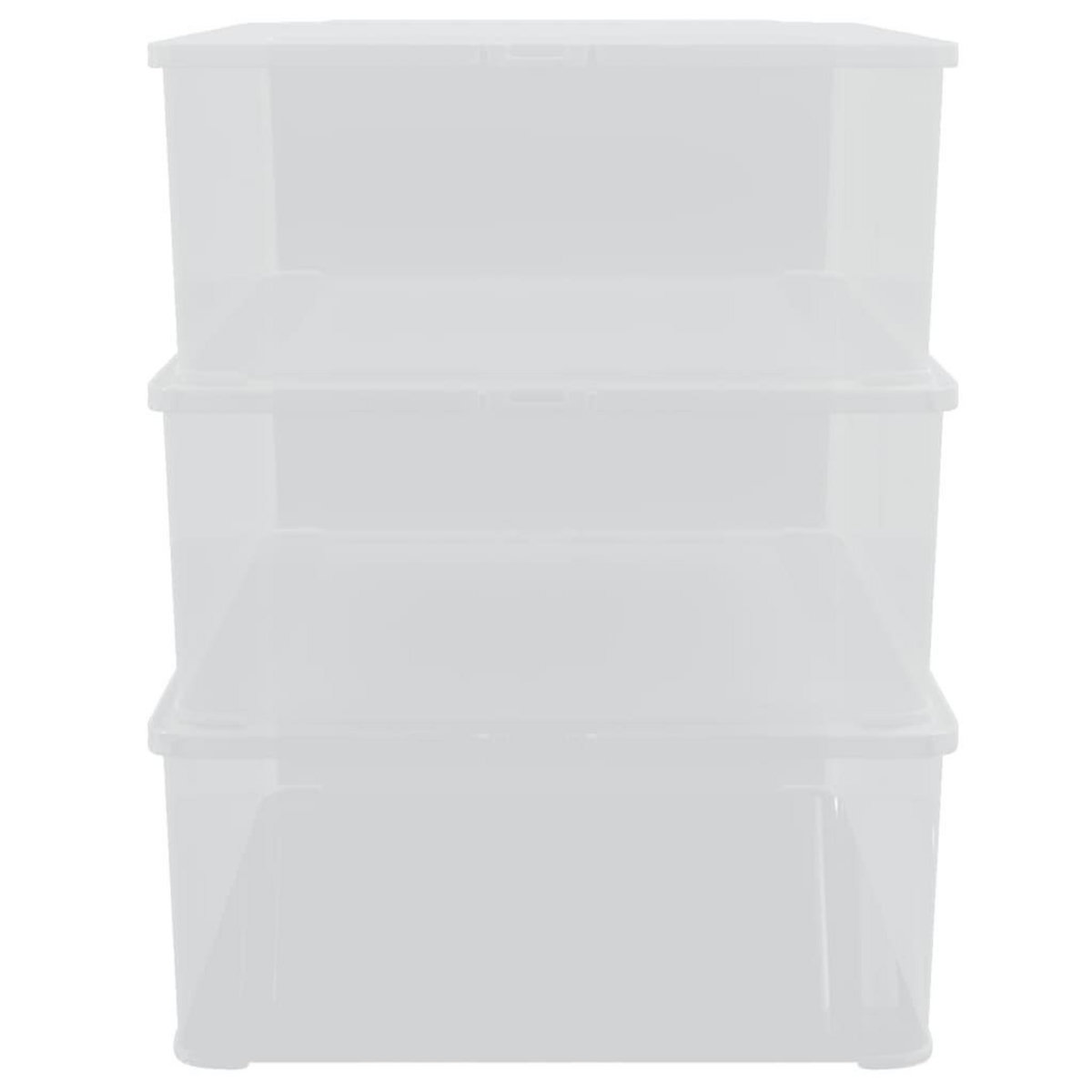VIDAXL Boîtes de rangement en plastique 3 pcs 25 L empilables