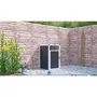 Habitat et Jardin Cache Poubelle Simple  Michigan  Anthracite - acier galvanisé - couvercle à charnière