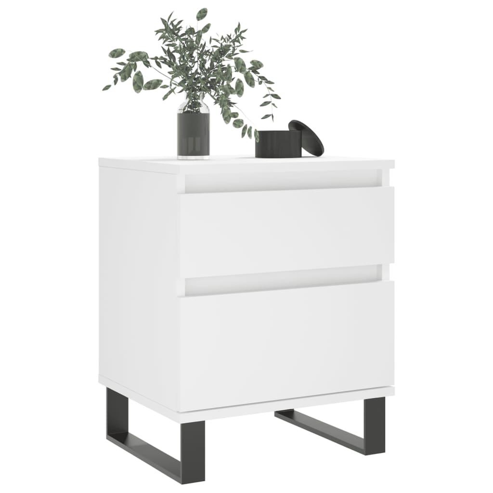 Voir la diapositive 4 : VIDAXL Tables de chevet 2 pcs blanc 40x35x50 cm bois d'ingenierie