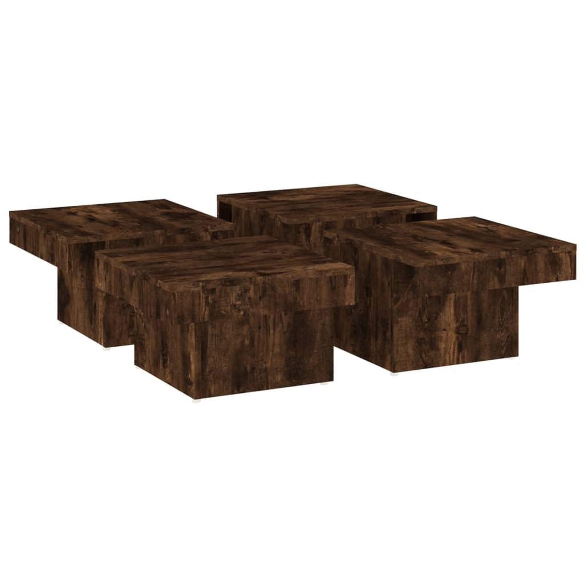 Voir la diapositive 4 : VIDAXL Table basse Chene fume 90x90x28 cm Bois d'ingenierie