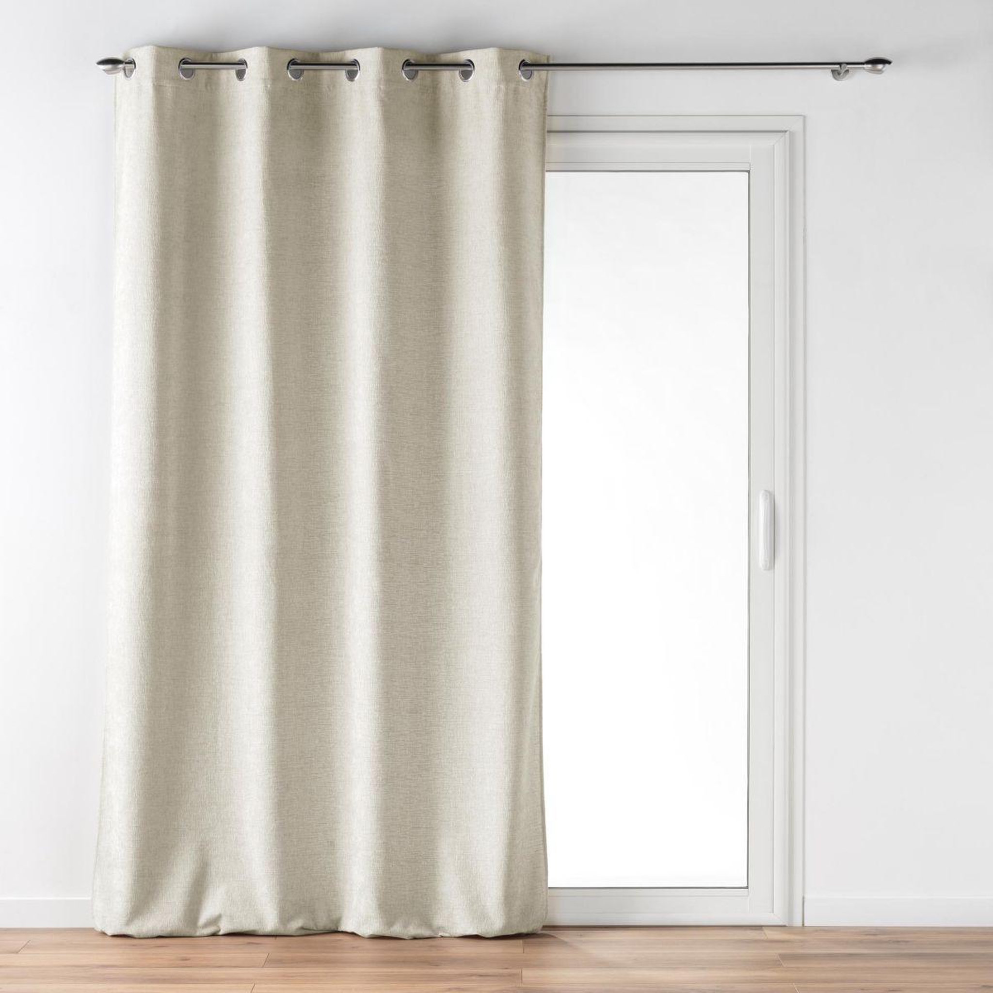 Douceur d'Intérieur Rideau à œillets en velours  verra  140x260cm lin