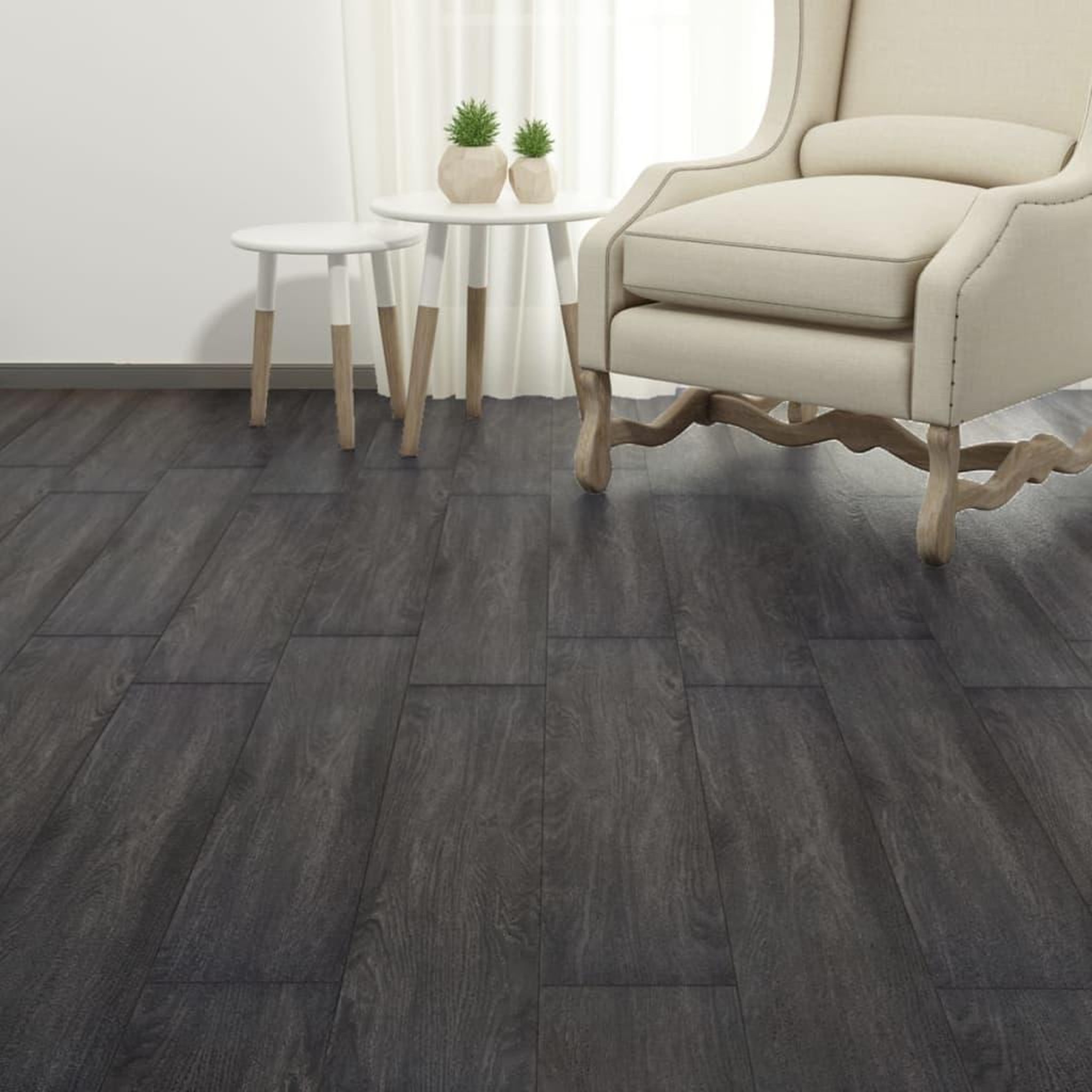 Voir la diapositive 4 : VIDAXL Planches de plancher PVC Non auto-adhesif 5,26 m^2 Noir et blanc