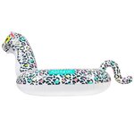 AIRMYFUN Bouée Gonflable XXL Chevauchable, Piscine & Plage, Flotteur Deluxe - Léopard 150x150x105cm