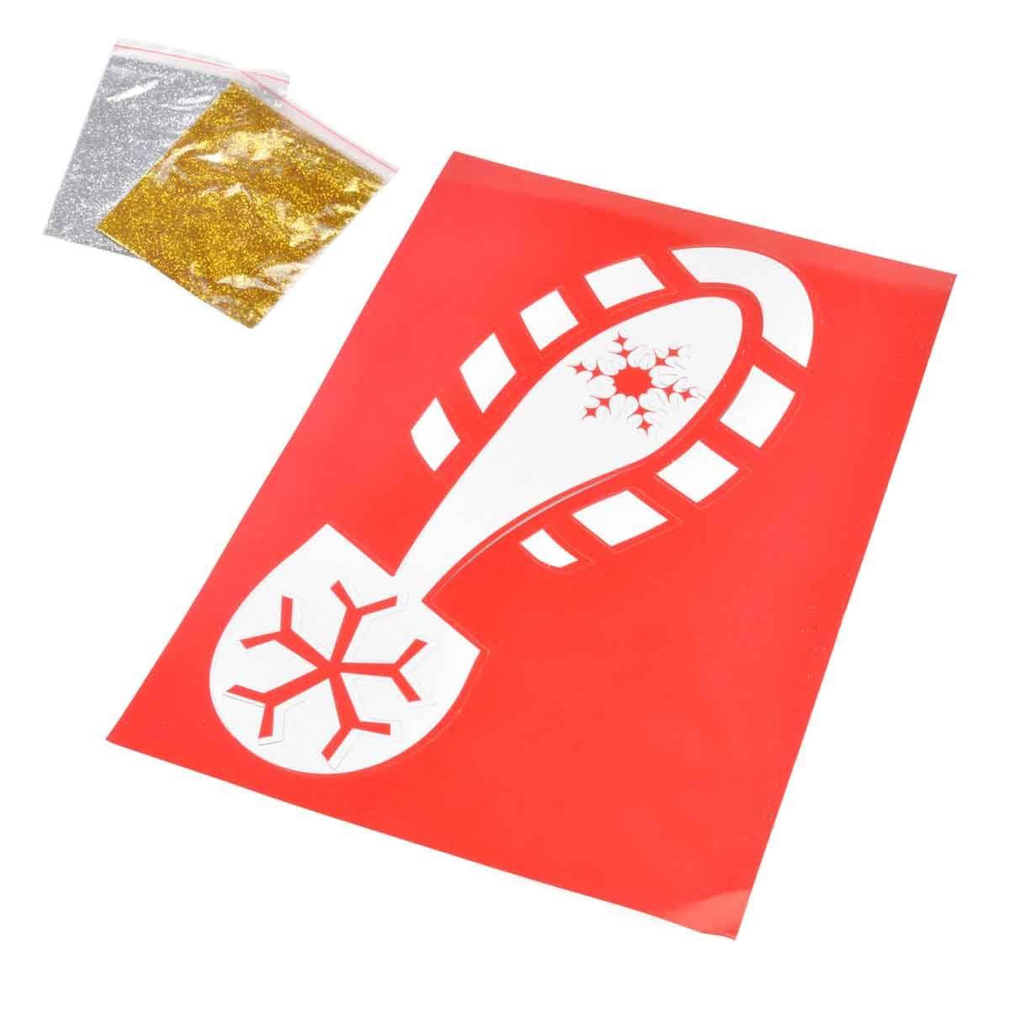 ARTDESIGN Pochoir & paillettes  pas du père noël  rouge