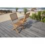 Voir la diapositive 6 : MARKET24 Lot de 2 chaises de jardin pliantes en Acacia FSC - 57 x 46,5 x 90 cm