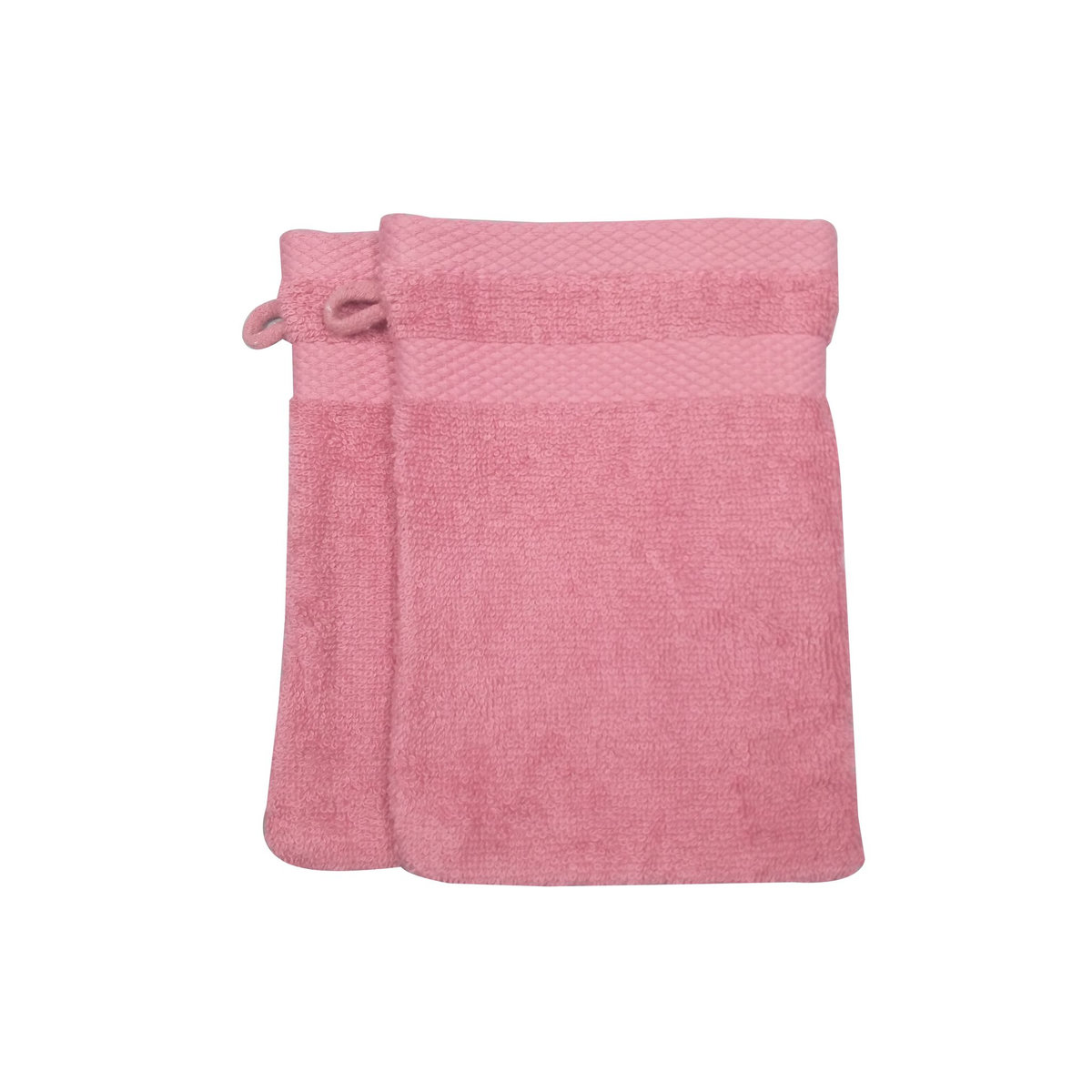 ACTUEL Lot 2 gants de toilette uni en coton tissé 500 g/m²