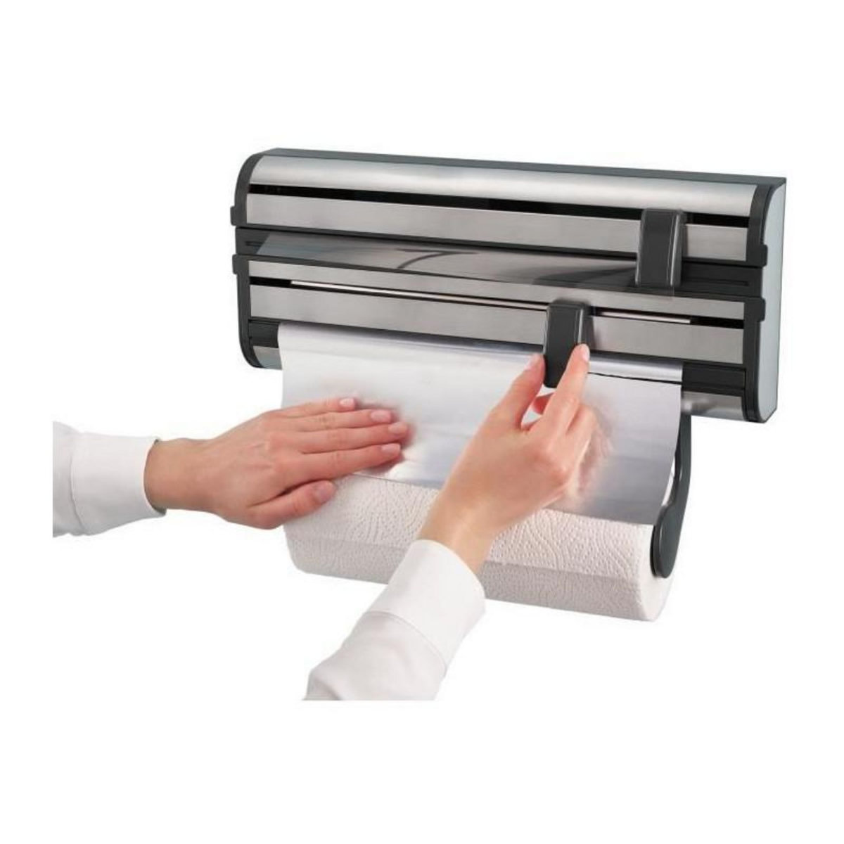 Leifheit LEIFHEIT Distributeur essuie tout papier aluminium film Parat Royal 25793 Leifheit devidoir mural pratique 3 rouleaux lames tran