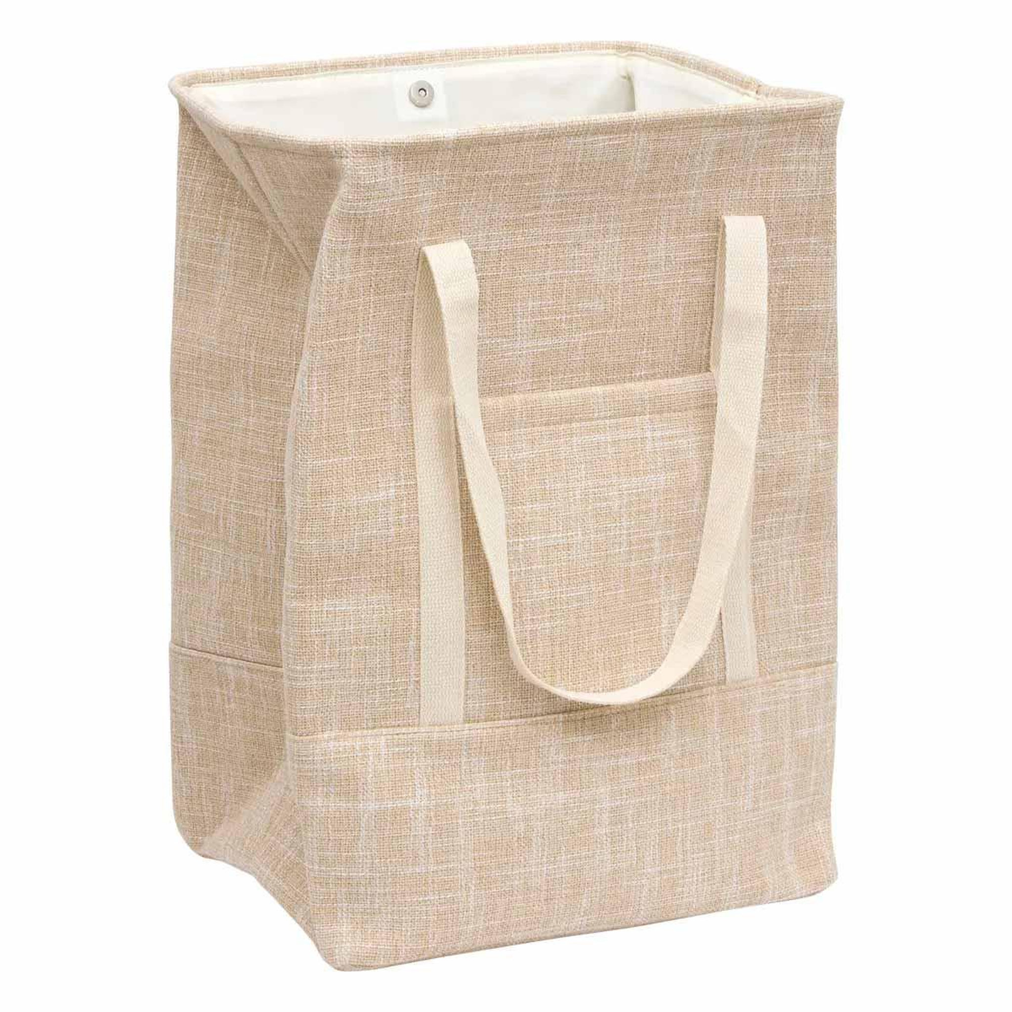 FIVE Panier à linge en tissu  bouton aimanté  70l beige
