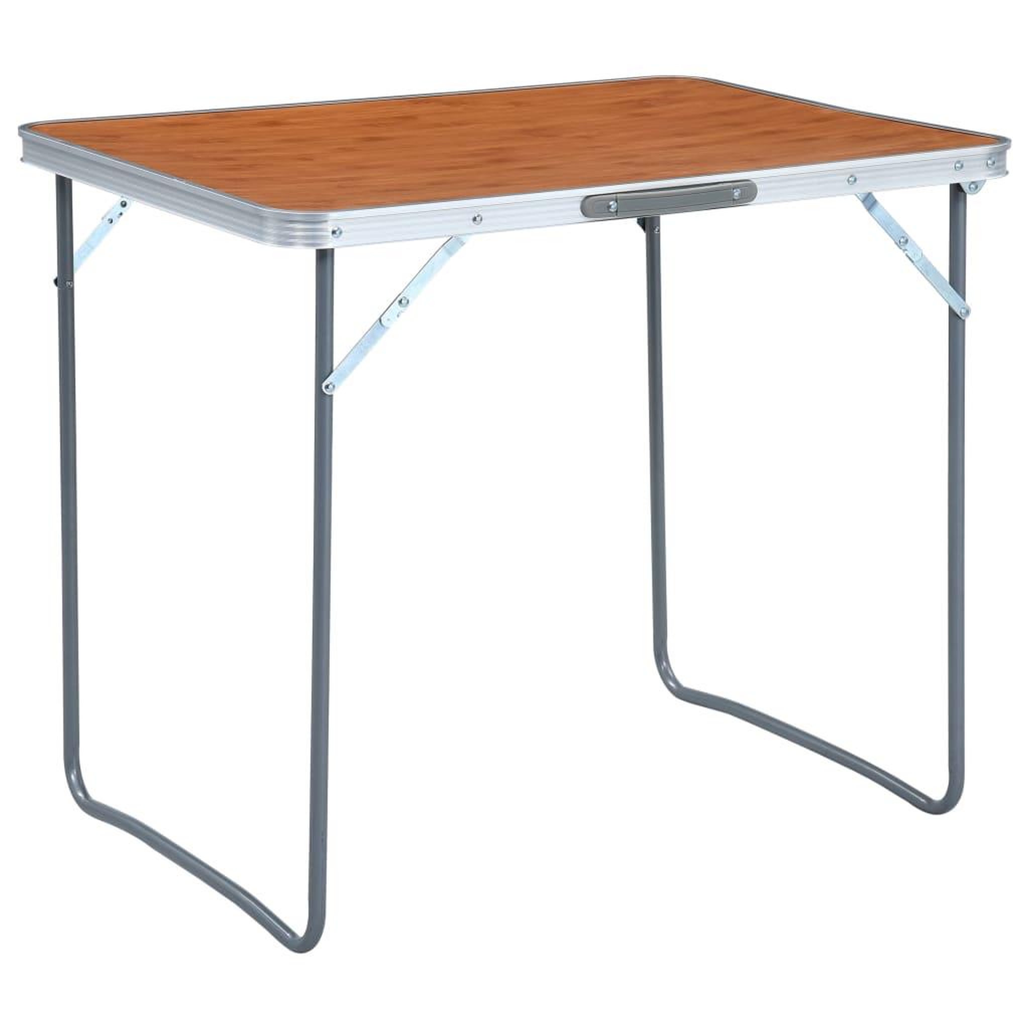 VIDAXL Table pliable de camping avec cadre en metal 80x60 cm