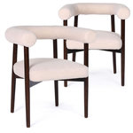 Paris Prix Lot de 2 Chaises en Tissu Bouclette  Alva  75cm Beige