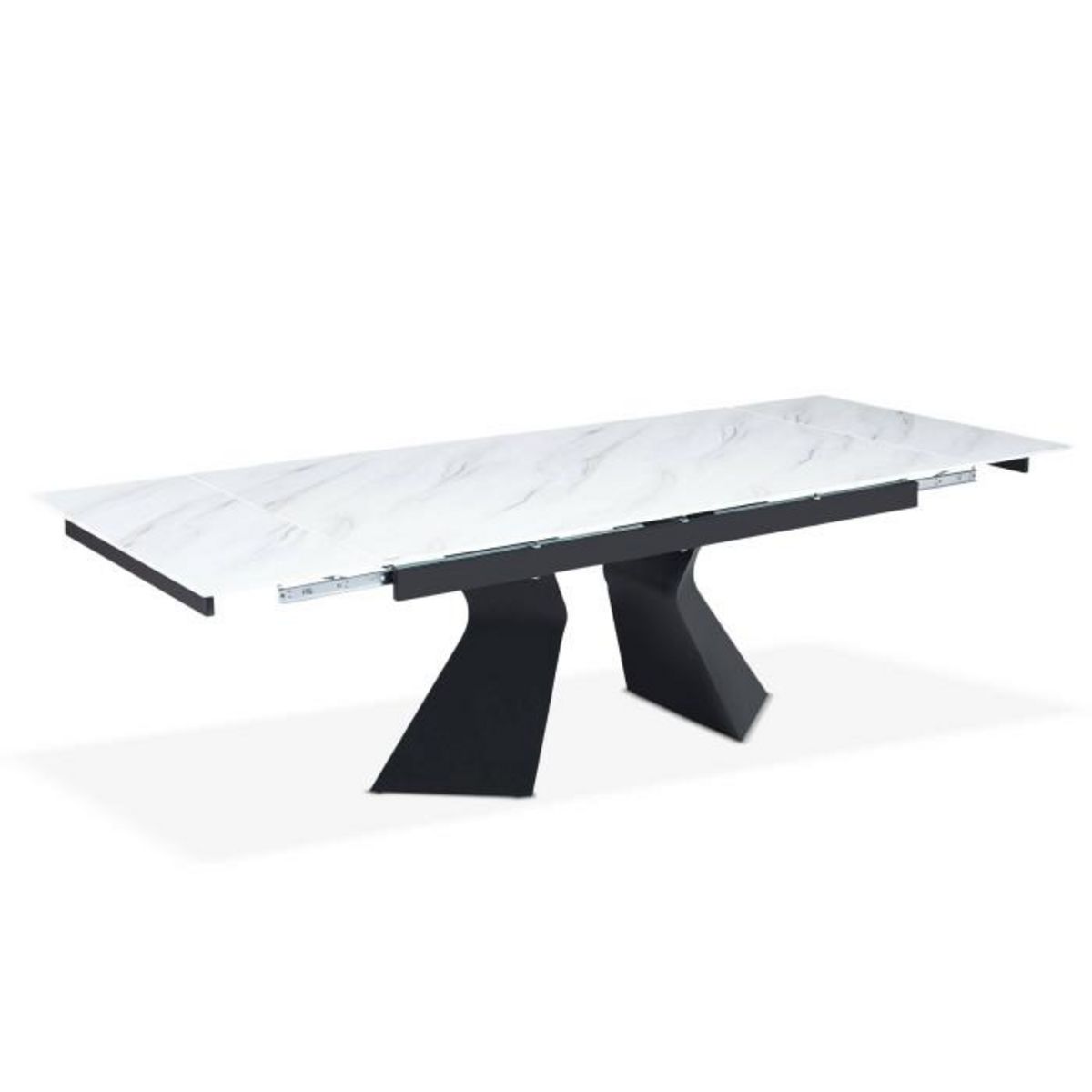 Paris Prix Table à Manger Extensible  Lynda  180-260cm Blanc & Noir