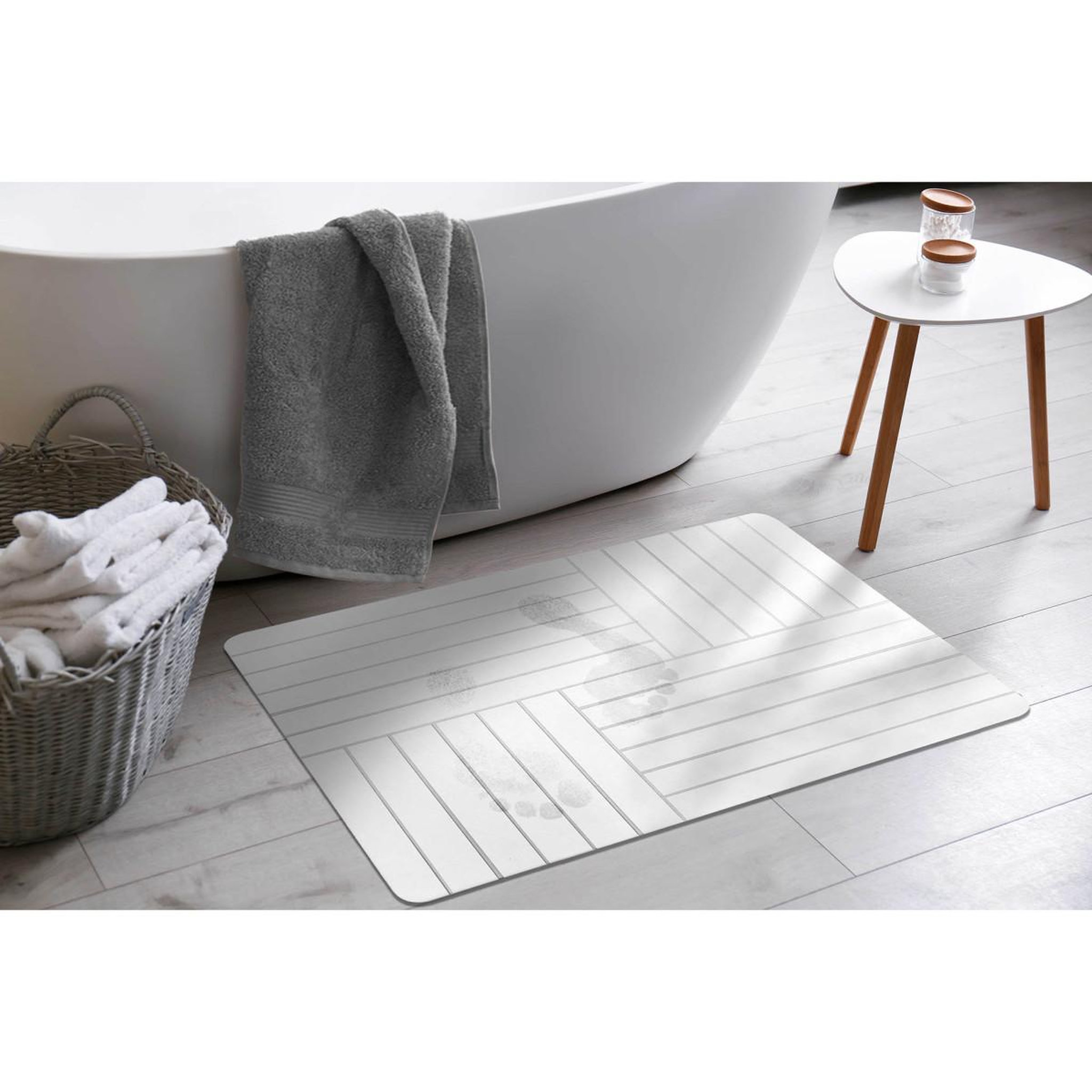 Voir la diapositive 3 : Douceur d'Intérieur Tapis de bain en diatomite  malta  50x70cm gris