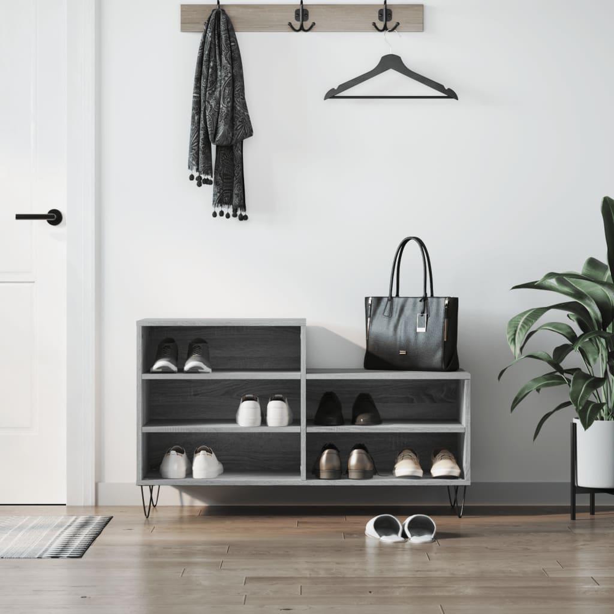 VIDAXL Armoire a chaussures Sonoma gris 102x36x60 cm Bois d'ingenierie