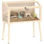 PAWHUT Cage hamster rongeur en bois plexiglas - 7 plateformes - multi-accessoires - 110 x 52 x 101 cm