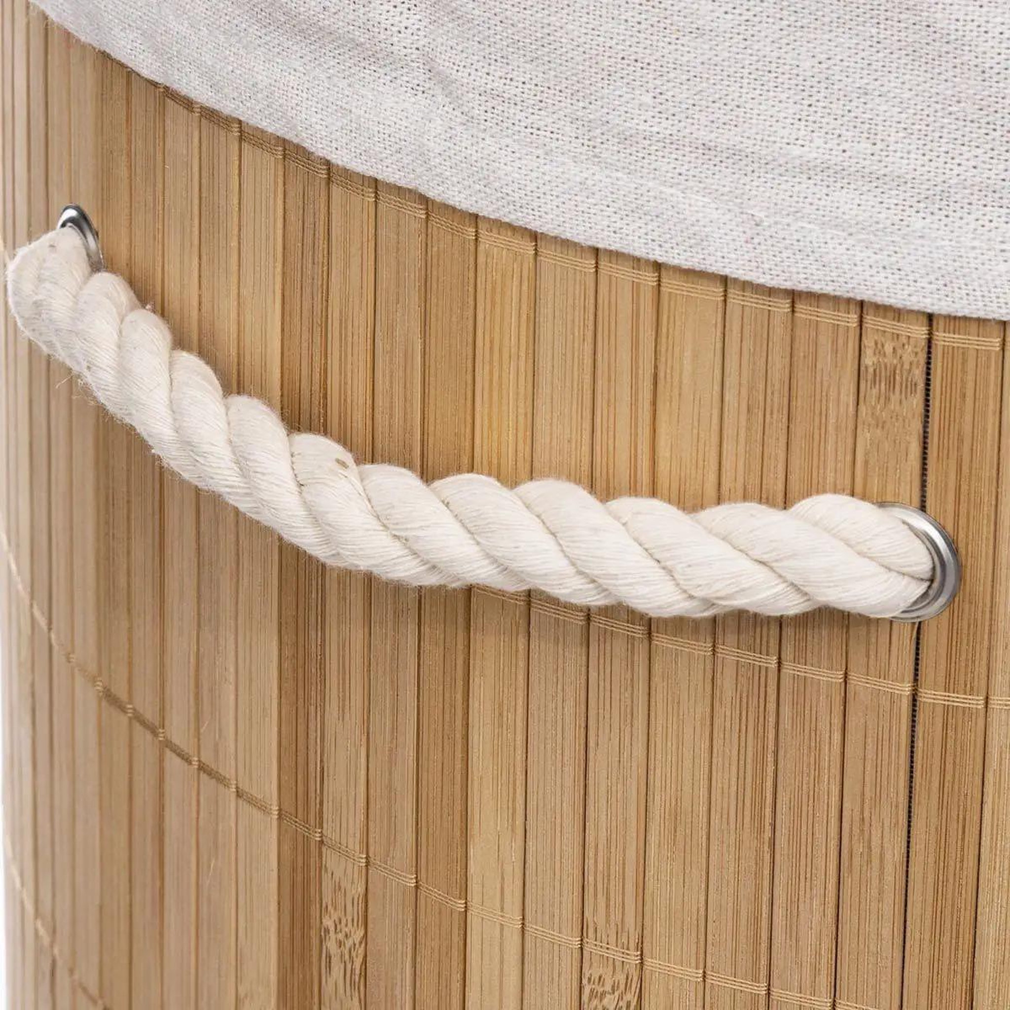 Voir la diapositive 3 : FIVE Panier à linge rond  bambou  48l naturel