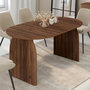 Voir la diapositive 4 : ID MARKET Table à manger extensible japandi ovale EDITH 6-10 personnes effet noyer 160 - 200 cm
