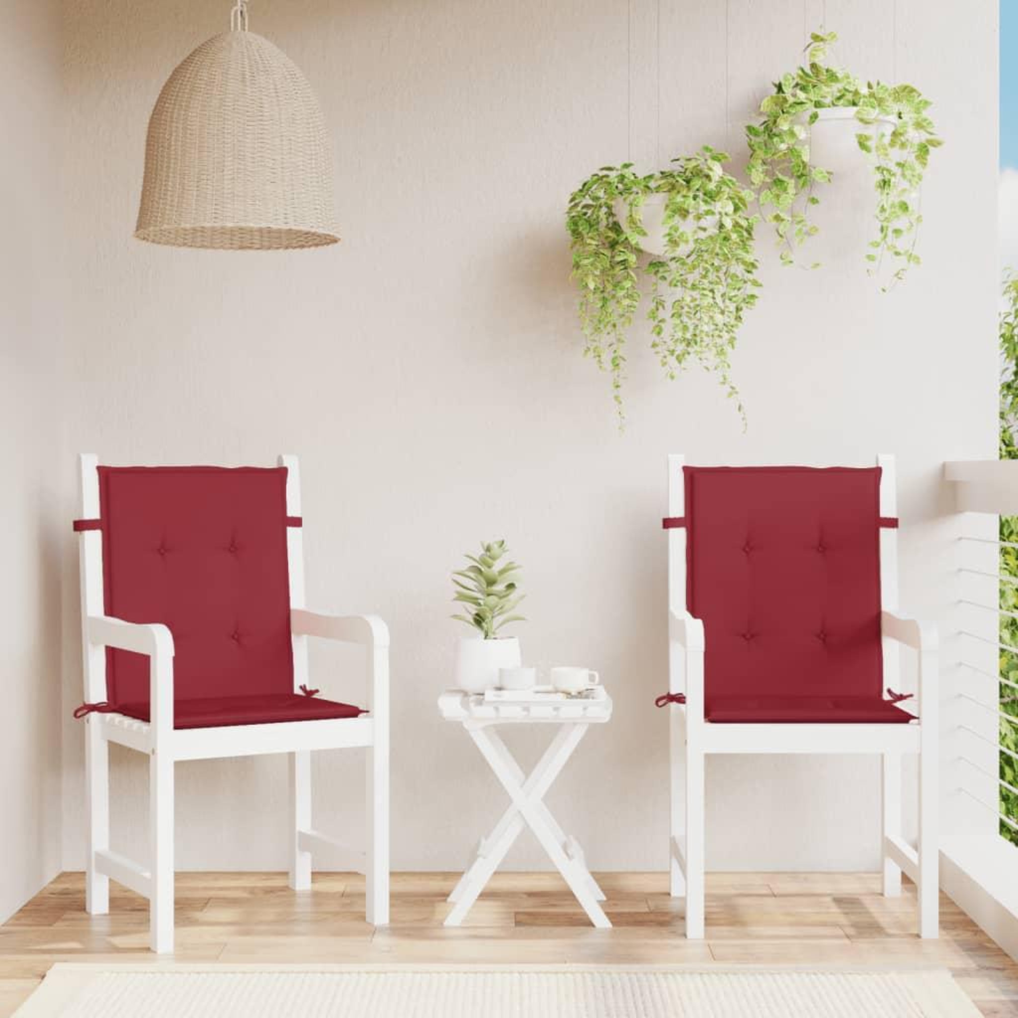 Voir la diapositive 1 : VIDAXL Coussins de chaise de jardin a dossier bas lot de 2