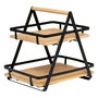 Voir la diapositive 1 : FIVE Étagère de Cuisine 2 Niveaux en Bambou  Ordera  30cm Naturel & Noir