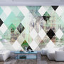 Voir la diapositive 1 : Paris Prix Papier Peint  Rhombic Chessboard Green
