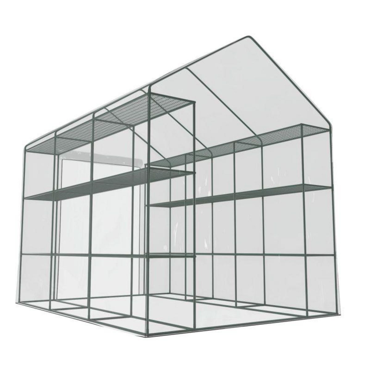 EUROSPEN Serre de Jardin 4m² - avec étagères et porte zipée