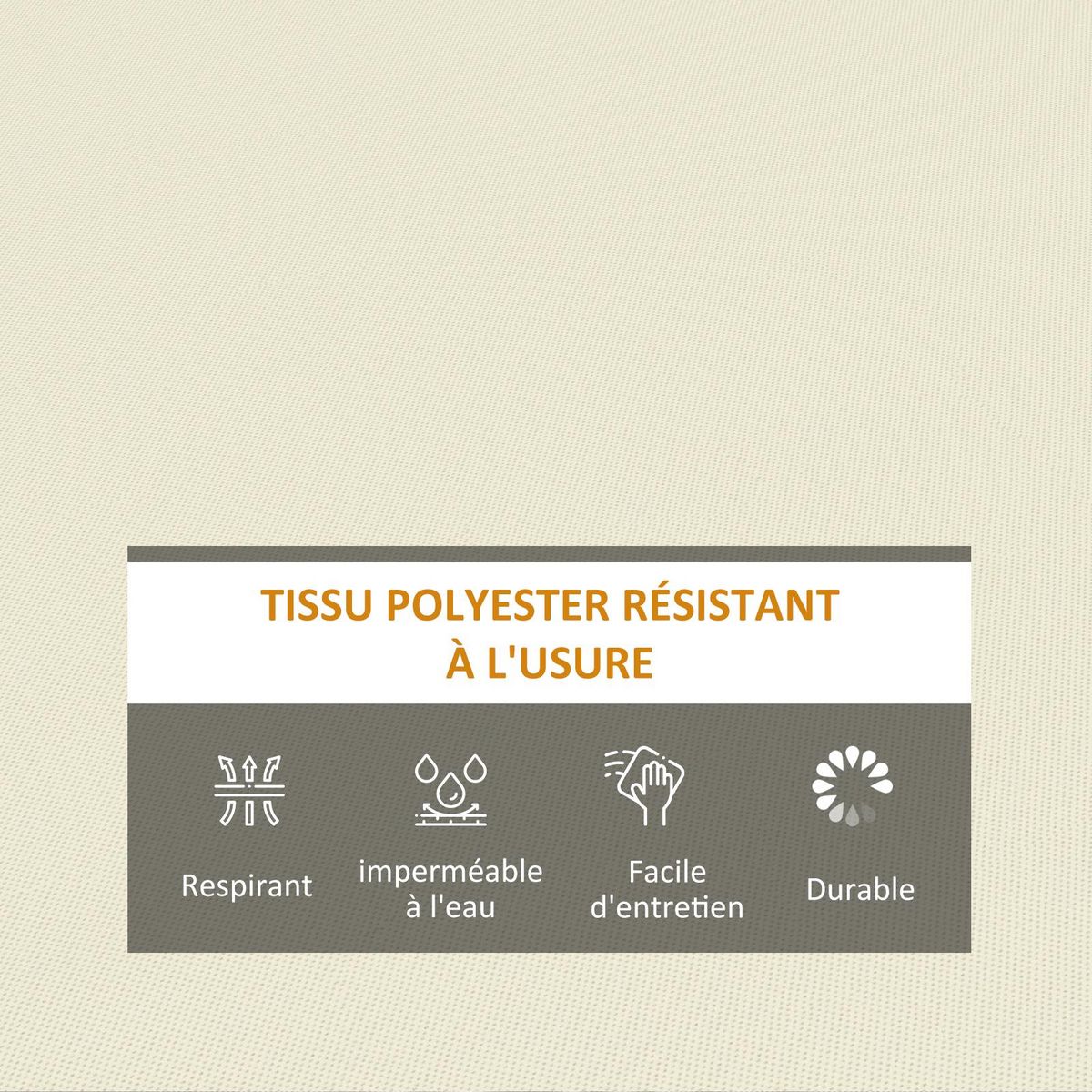 OUTSUNNY Coussin de banc de jardin déhoussable - coussin balancelle - dim. 120L x 50l cm - rembourrage 8 cm - cordons d'attache - polyester crème