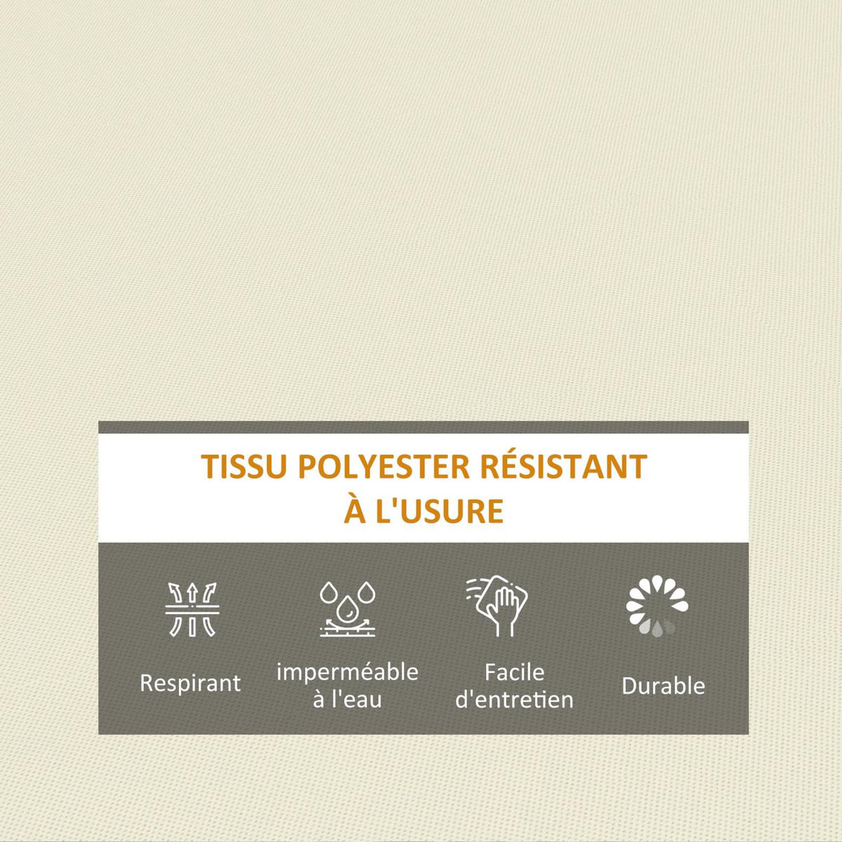 OUTSUNNY Coussin de banc de jardin déhoussable - coussin balancelle - dim. 120L x 50l cm - rembourrage 8 cm - cordons d'attache - polyester crème