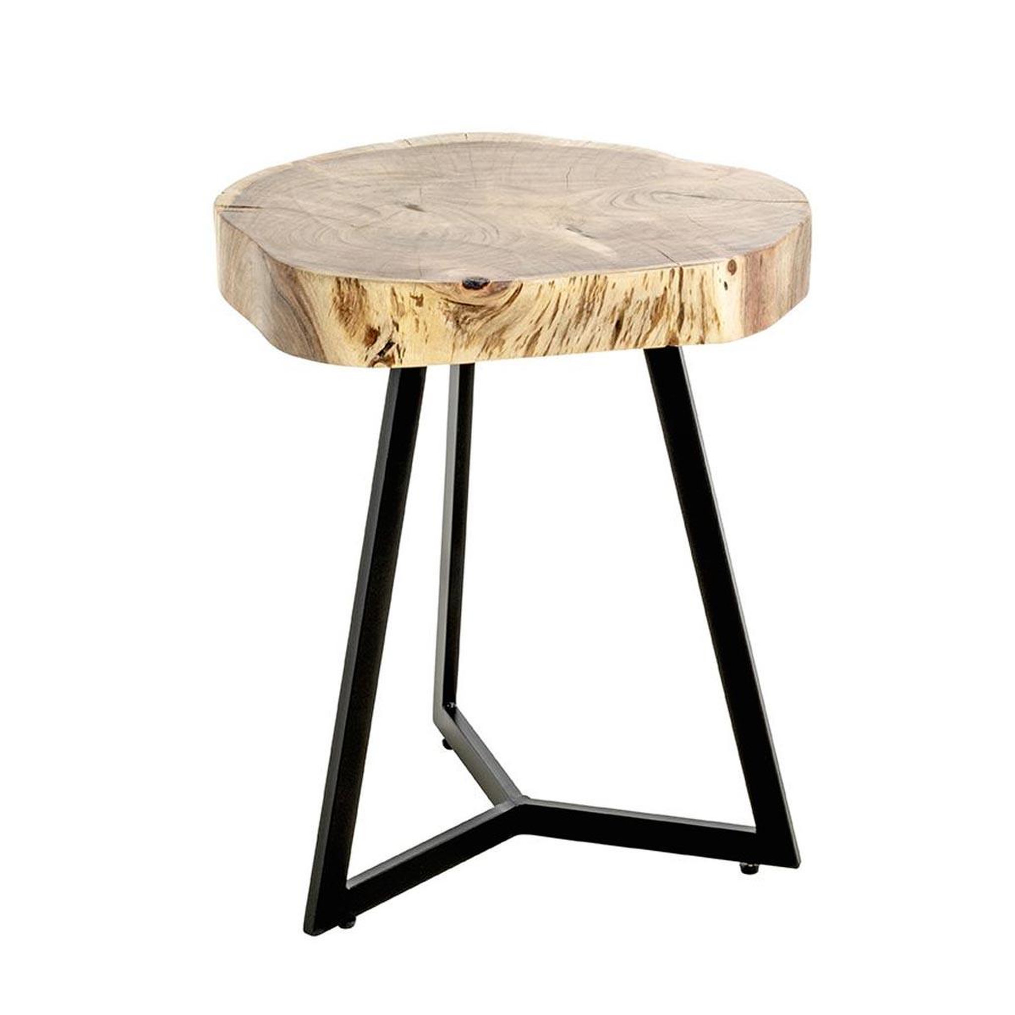 Paris Prix Table d'Appoint en Bois  Nara  50cm Acacia & Noir